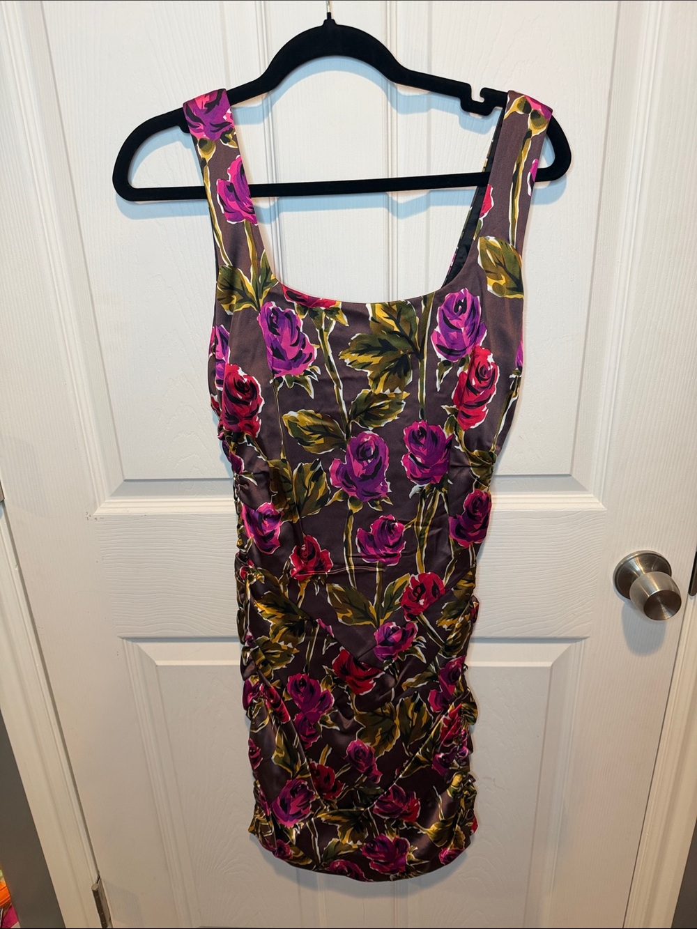 Jay Godfrey Floral Sheath Dress in Purple and Pink